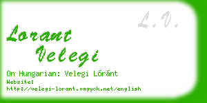 lorant velegi business card